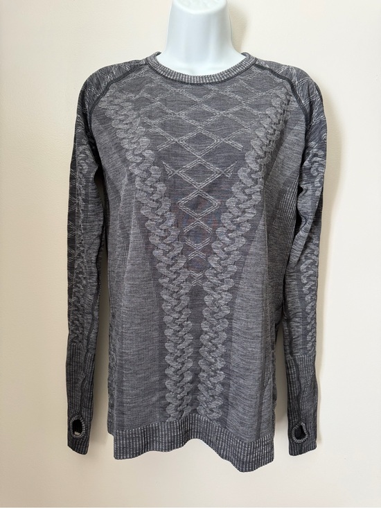 lululemon athletica Sweaters - lululemon athletica Charcoal Gray Crewneck Cable Knit Sweater
